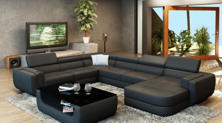 Designer sofa Seat Upholstery Corner Leather sofa Living landscape Sofa Couch Upholstery new