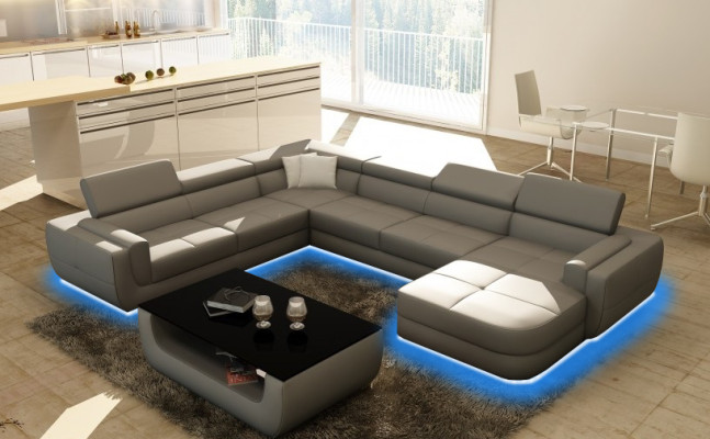exclusive s U-shape designer sofa luxury and elegance with real wood frame