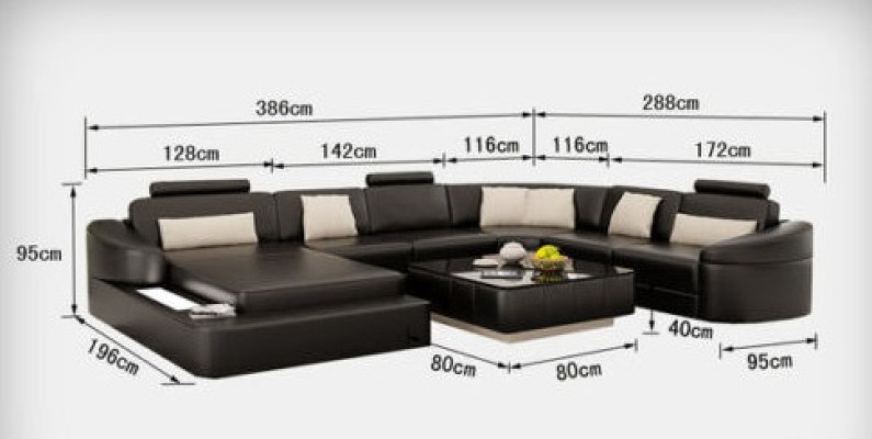Leather Sofa with USB Couch Living landscape Corner Suite Design Modern Sofas U-shape