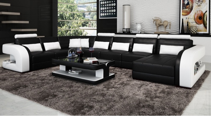 Big Living landscape Sofa with USB Couch Upholstery Corner Leather Sofa Suite Couches!!