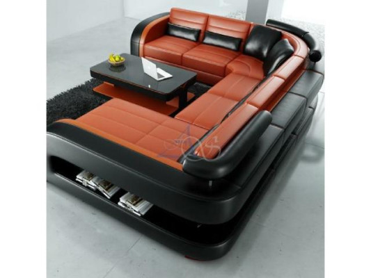 Big Living landscape Sofa with USB Couch Upholstery Corner Leather Sofa Suite Couches!!