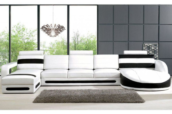 Living landscape Sofa with USB Corner sofa Corner sofa Upholstery Suite Eck Corner Sofas XXL