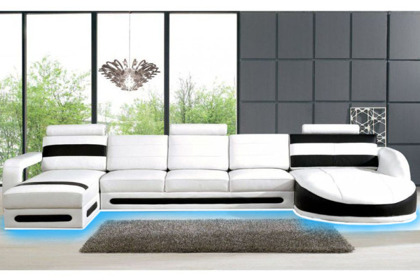 Living landscape Sofa with USB Corner sofa Corner sofa Upholstery Suite Eck Corner Sofas XXL