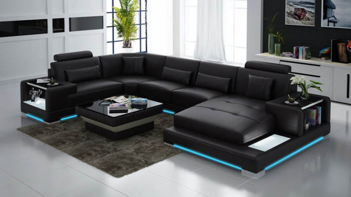 Leather Sofa Couch Upholstery Eck Designer Suite Living landscape Sets Eck new