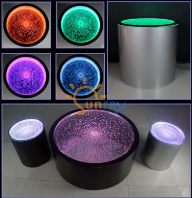 Led Round Side table Water Wall Bar Counter Shelf Furniture Illuminated