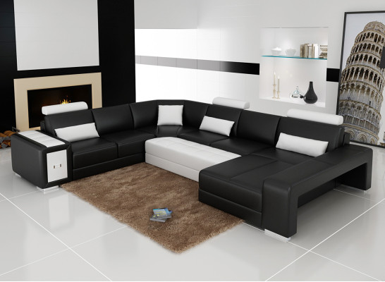Large Design Corner sofa Upholstery Corner sofa Sofa Suite Couch Living landscape USB new