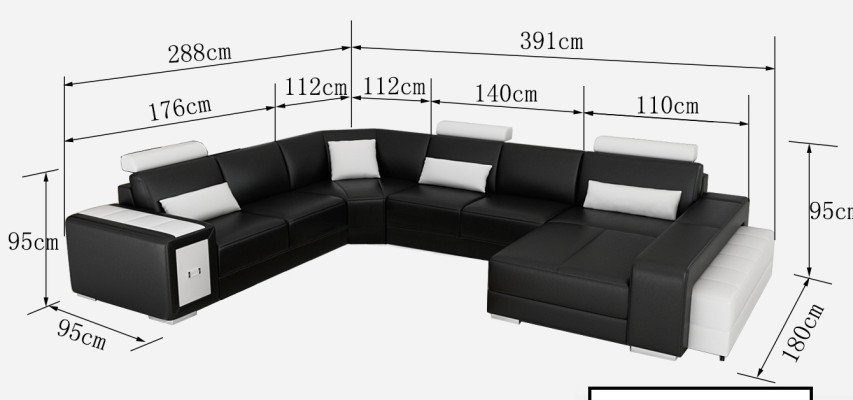 Large Design Corner sofa Upholstery Corner sofa Sofa Suite Couch Living landscape USB new