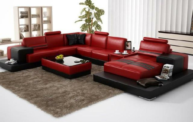 Living landscape Couch Upholstery Corner Suite Leather Sofa Big Sofa Corner sofa new 2725A