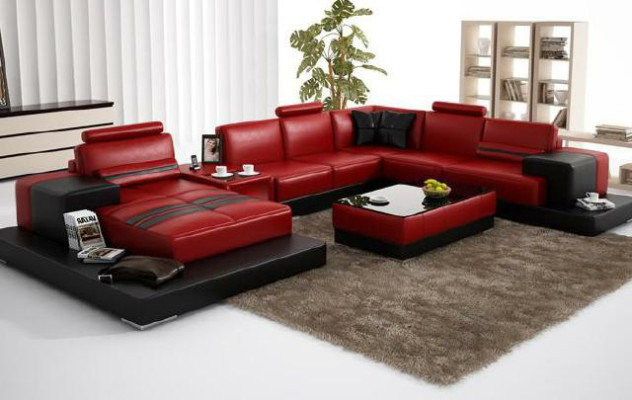 Living landscape Couch Upholstery Corner Suite Leather Sofa Big Sofa Corner sofa new 2725A