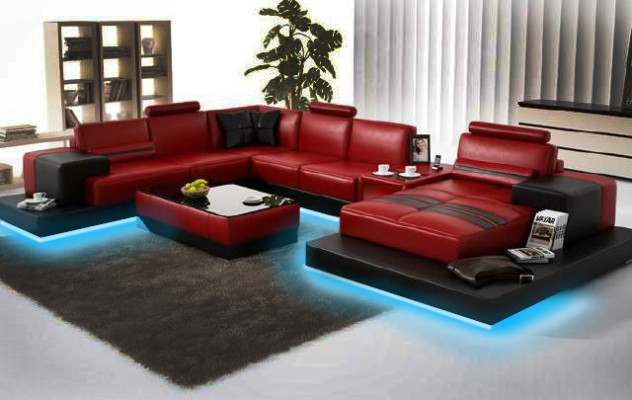 Living landscape Couch Upholstery Corner Suite Leather Sofa Big Sofa Corner sofa new 2725A
