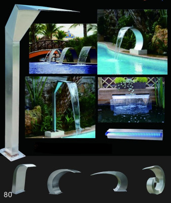 Pool waterfall fountain stainless steel water features decoration facility