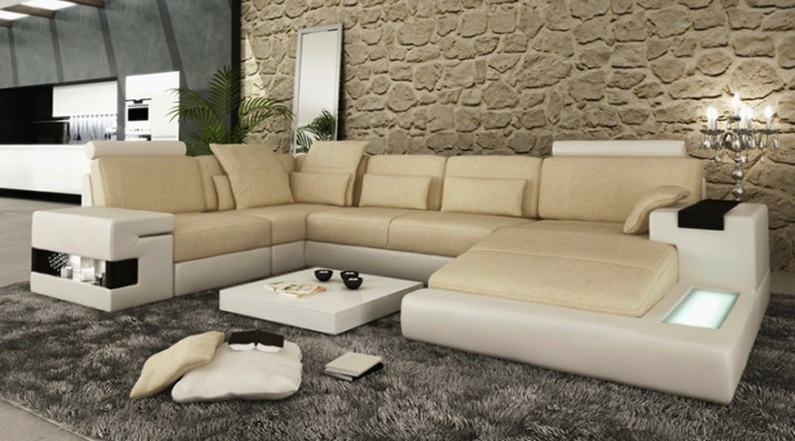 U-shape Sofa Living landscape U-shape Corner sofa Couch Suite Upholstery Corner sofa with USB