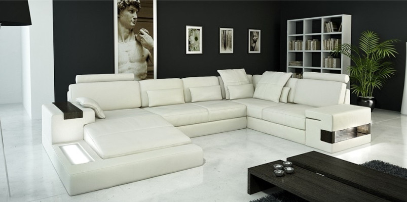 Living landscape Upholstery Couch Suite Big Sofa Bellini Design Leather Sofa with USB
