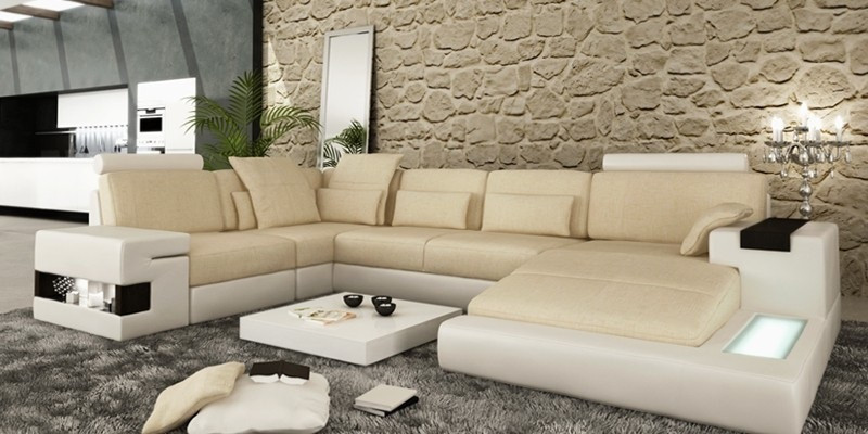 Big Sofa Living landscape Leather Sofa Upholstery Seat Corner Couch Suite Sofas with USB