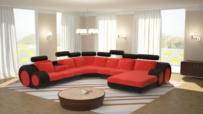 Sofa Designer Living landscape U-shape Couch Corner sofa Upholstery Suite Corner suite
