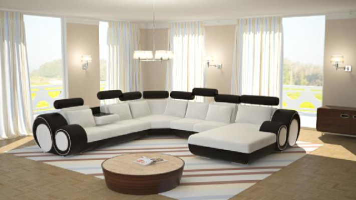 Sofa Designer Living landscape U-shape Couch Corner sofa Upholstery Suite Corner suite