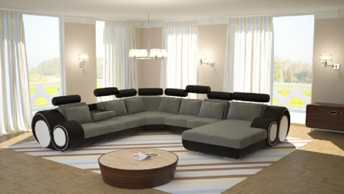 Sofa Designer Living landscape U-shape Couch Corner sofa Upholstery Suite Corner suite