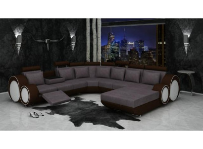 Textile SOFA XXL Living landscape Fabric COUCH BIG SOFA POLSTERECKE Corner sofa new