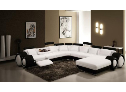 Leather sofa Corner sofa Corner sofa Sofa Couch Upholstery Leather Seat Suite Living landscape