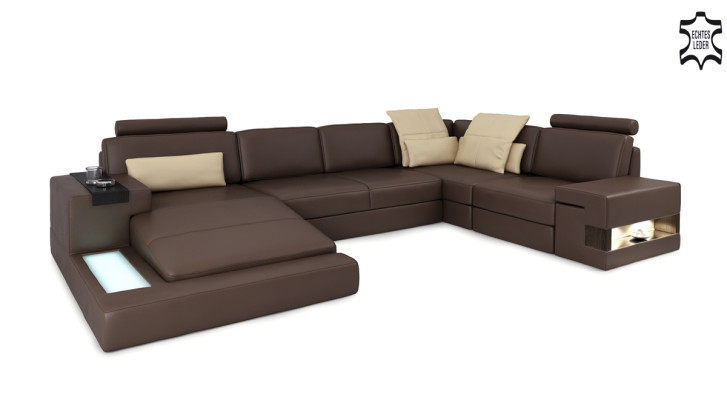 Leather sofa Corner sofa Sofa Couch Upholstery Bellini xxl big Living landscape Corner Sofas