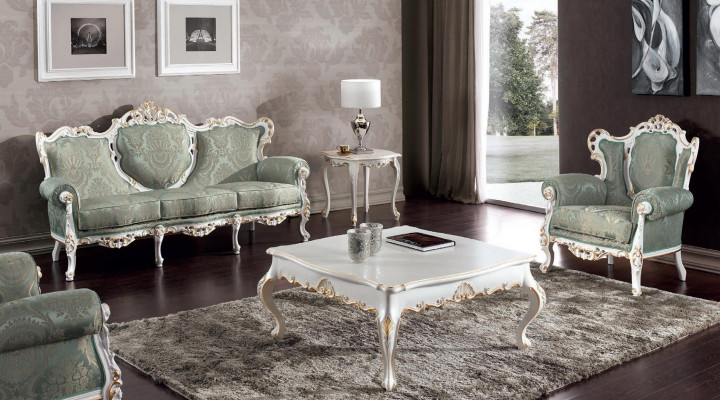 Sofa set Set Couch Classic Baroque Furniture Living room Couch 5 pieces. Sofa table