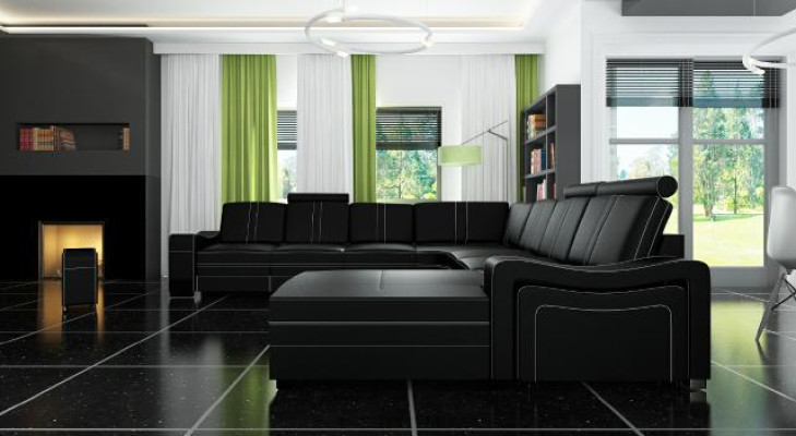 Leather sofa with USB Living landscape Corner sofa new Suite Sofa XXL Leather sofa Couch