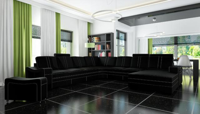 XXL leather sofa with USB leather couch Living landscape Corner sofa new Suite Sofa Leather
