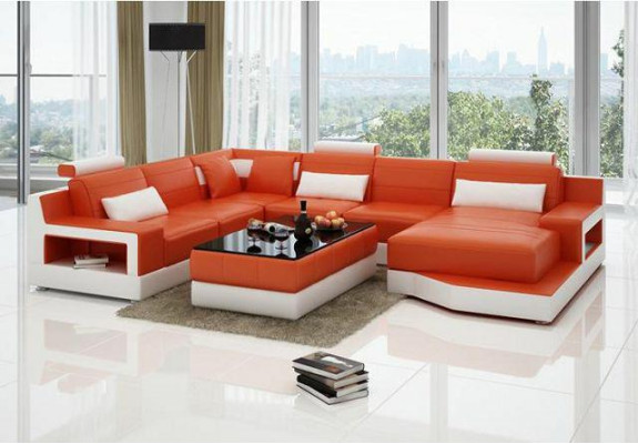 Leather sofa Corner sofa Design Couch Suite Living landscape Corner Seat Upholstery Ulm new