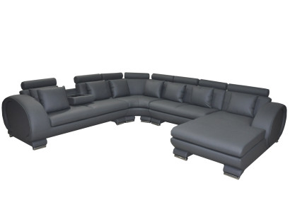Corner Leather Sofa Couch Upholstery Seat Living landscape Design XXL U-shape