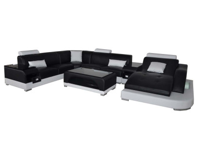 Leather Corner Sofa Corner Living landscape Suite Design Modern Couch Sofas U-shape G8009