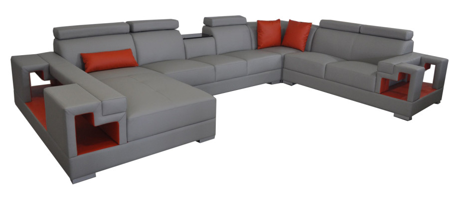 Leather sofa with USB corner sofa living landscape sofas couches suite design modern