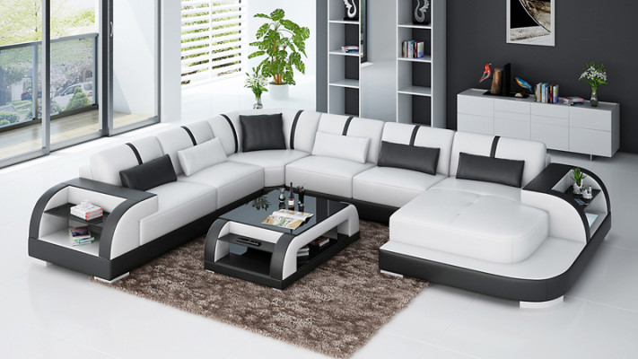 Modern leather sofa couch living landscape design corner sofa corner suite sofa light USB