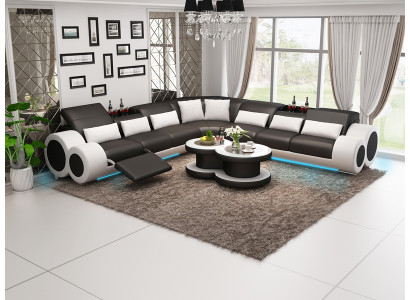 Leather sofa Couch Living landscape Corner sofa Corner Suite Design Modern Sofa G8035C