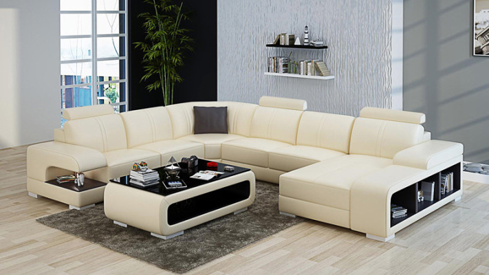 Leather sofa Modern Couch Living landscape Corner Corner sofa Decor Design Suite