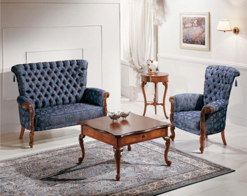 Italian sofa set sofa 2xarmchairs coffee table side table 4-piece luxury set
