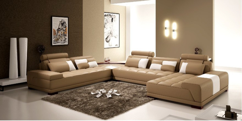 Leather sofa with USB Sofa Upholstery Seat Corner Living landscape Couch Corner suite PH376