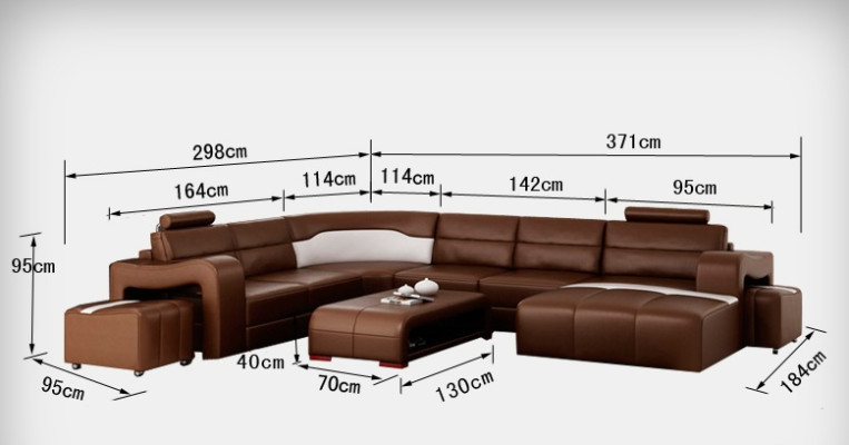 Leather sofa Couch Living landscape Corner sofa Corner Suite Design Modern Sofa with USB