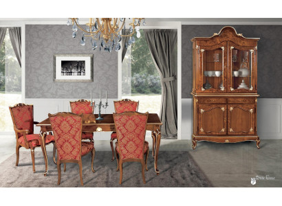 Italian dining room table + 6x armchairs chair dining set dining set 7 pieces.
