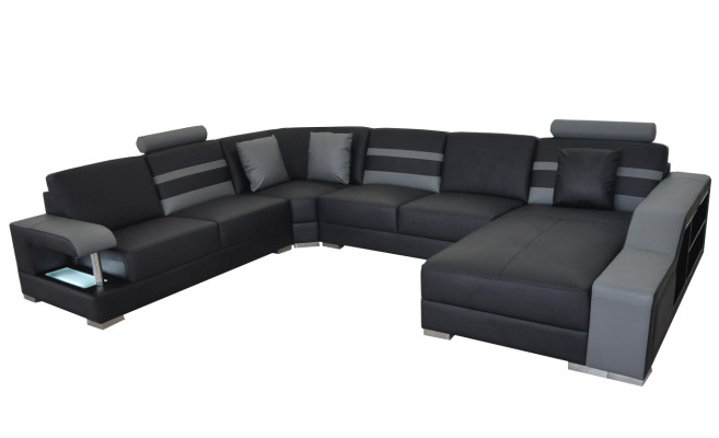 Corner Sofa with USB Upholstery Seat Leather Couch Sofas Couches Suite Living landscape