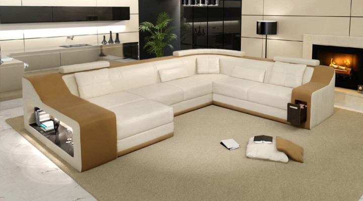 Leather sofa Couch Living landscape Corner sofa Corner Suite Design Modern Sofa new B2017