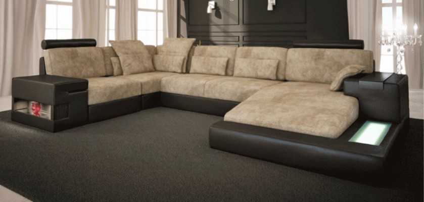 Corner sofa Big Living landscape Couch Sofa Upholstery Seat Leather U-shape Living room new