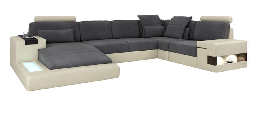 Living room Designer Couch Upholstery Leather Fabric Seat Modern Corner sofa U-shape