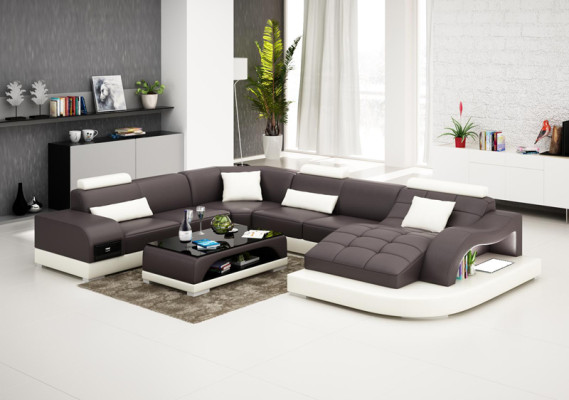Leather Corner Sofa Corner Living landscape Suite Design Modern Couch new Sofas USB new