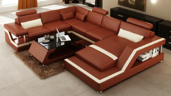 Designer Sofa Corner sofa Living landscape Big Modern leather sofa +USB Patented new