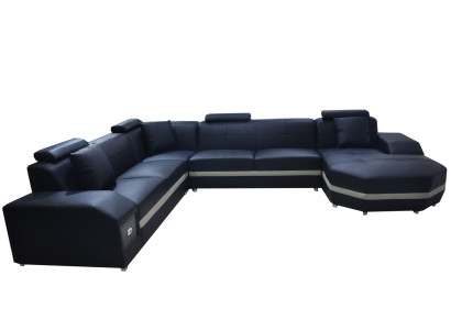 Corner Leather Modern XXL Couch Living landscape Seat Upholstery Couches Sofa U-shape new