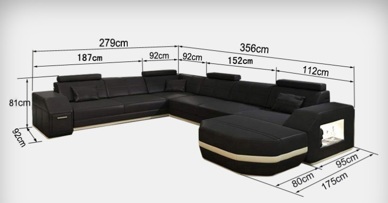 Corner Leather Modern XXL Couch Living landscape Seat Upholstery Couches Sofa U-shape new