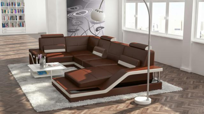 Living landscape Sofa Upholstery Couch Corner Corner sofa Suite Textile Fabric Leather Sofas