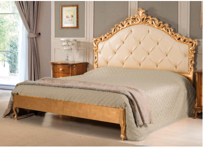 New Luxurious Chesterfield double bed with carved headboard