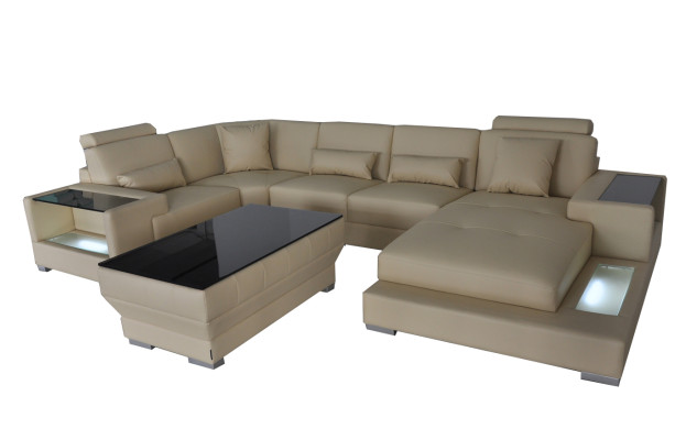 Leather sofa Living landscape Suite Design Modern Corner Sofa U-shape G8023