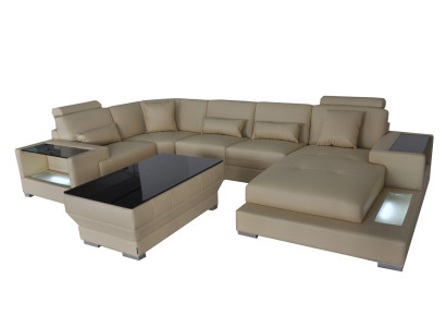 Leather sofa Living landscape Suite Design Modern Corner Sofa U-shape G8023